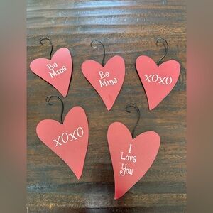 Valentine’s Day Metal Hanging Hearts (set of 5) 🥰